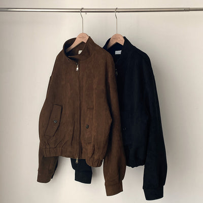Abrigo Retro de Ante Cálido con Doble Cierre - Perfecto para Otoño Invierno - Image 7