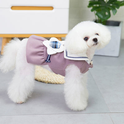 Falda para Perro con Solapa y Flores Grandes en Colores Sólidos - Image 8
