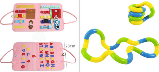 Tablero Educativo Sensorial con Actividades de Abotonado y Vestimenta para Bebés - Image 26