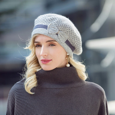 Boina Elegante con Lunares para Mujer - Accesorio Versátil
