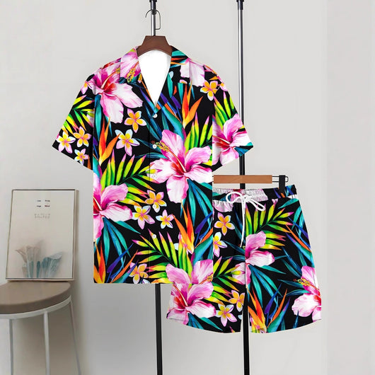 Conjunto Hombre Playera y Shorts Estampados Modernos y Cómodos