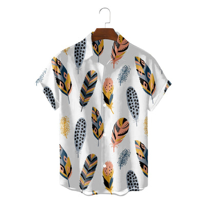 Camisa Suelta de Plumas para Hombre - Estilo Vacaciones Playa - Image 9