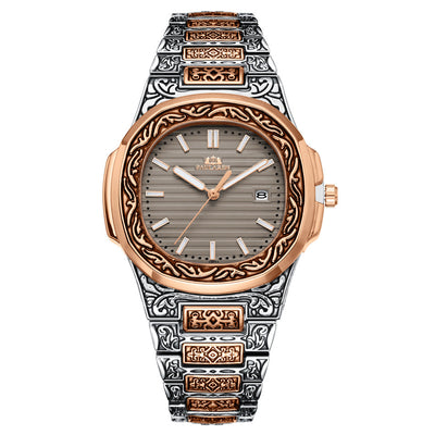 Reloj Hombre Cuarzo Tallado Loro Calendario Luminiscente - Image 28