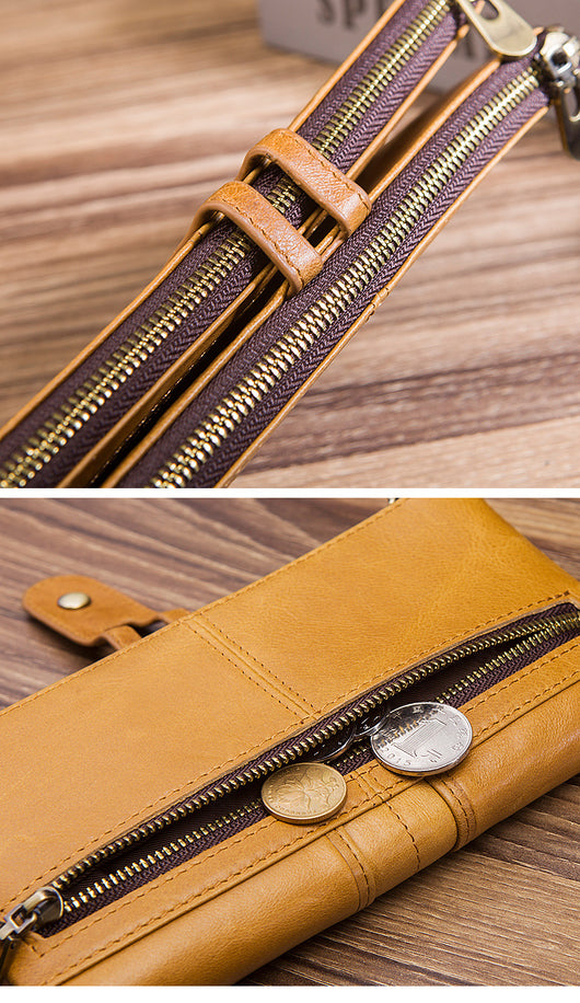 Cartera Larga de Cuero para Hombre con Múltiples Compartimentos Estilo Business - Image 14