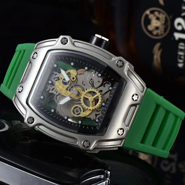 Reloj de Cuarzo Esqueleto Transparente Personalizado con Doble Movimiento