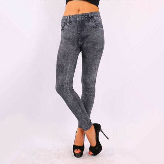 Jeans de Moda Elásticos con Patrón de Copo de Nieve para Mujer - Image 6