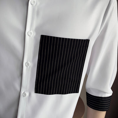 Camisa de Rayas Tres Cuartos para Hombre - Diseño Moderno de Verano - Image 9