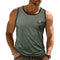 Loose Sleeveless Sports T-Shirt with Pockets and Print