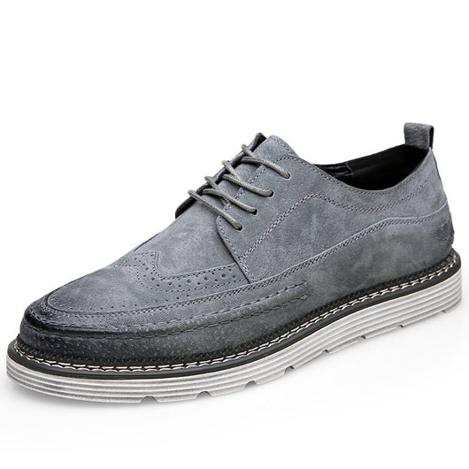 Zapatos Brogue de Cuero Gamuza Estilo Europeo y Americano - Image 12