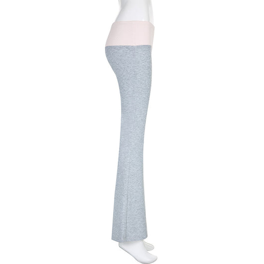 Pantalones Bootcut Cintura Baja con Combinación de Colores para Mujer - Image 15