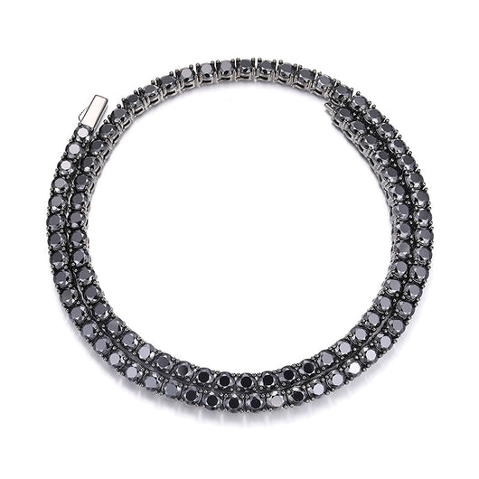 Cadena de Tenis Plata S925 Moissanita Negra - Collar Hip Hop para Hombre - Image 5