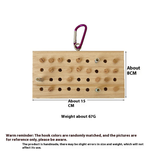 Pile of 30 small, light brown wooden stoppers, replacement buttons for a parrot keyboard toy. - Image 6