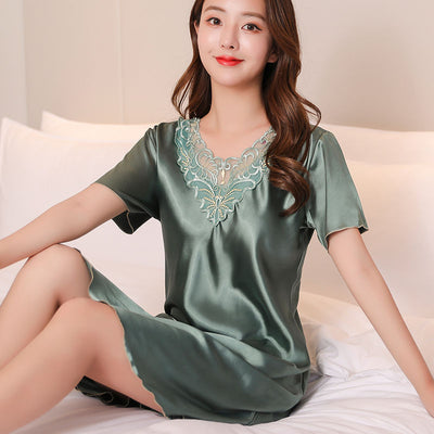 Camisón de Seda Helada con Encaje Sexy para Verano - Image 5