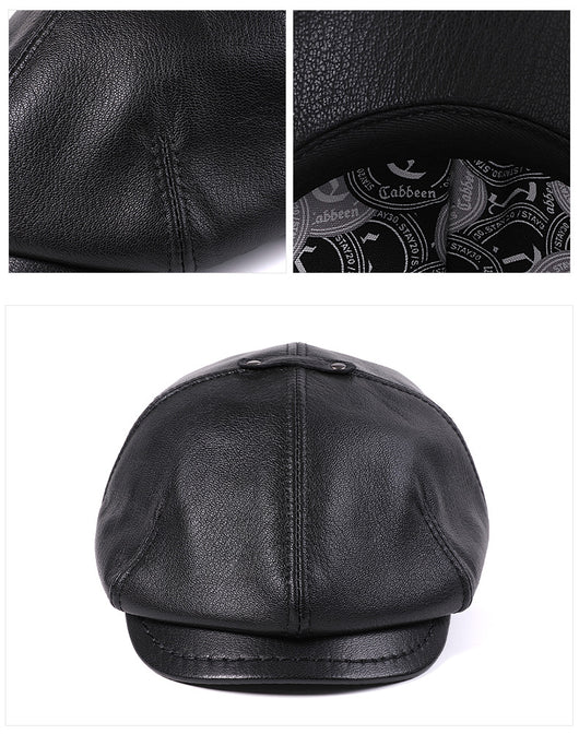 Gorra Boina Vintage Estilo Newsboy Inglés con Piel de Oveja y Visor Octagonal - Image 13