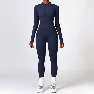 Jumpsuit Deportivo de Yoga Manga Larga con Cierre y Control Abdominal - Image 7