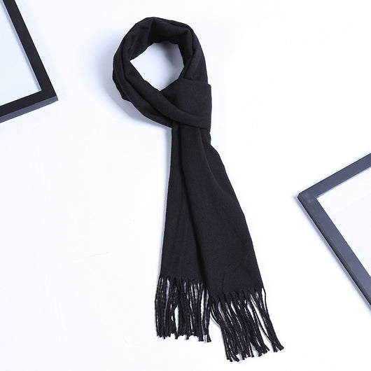 Bufanda Masculina de Color Sólido para Otoño e Invierno - Image 8