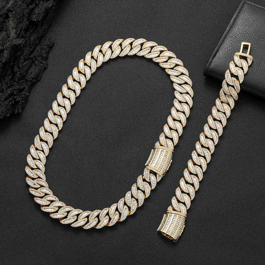 Cadena Cubana Miami 15mm-20mm Chapada en Oro Real con Cierre Tipo Buckle - Image 38