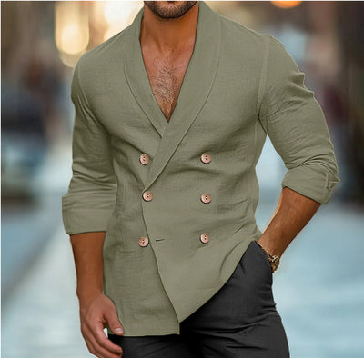 Cardigan Polo Manga Larga Tallas Grandes para Hombre - Image 10