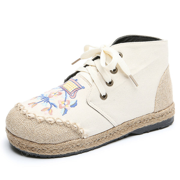 Zapatos Planos Étnicos Bordados para Mujer con Suela Antideslizante