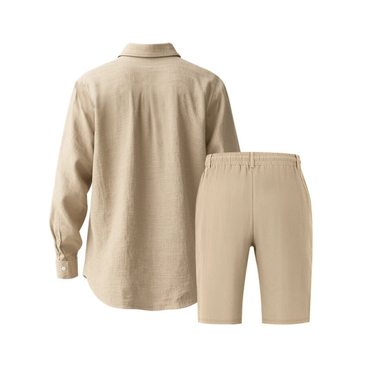 Conjunto de Playa: Camisa Manga Larga y Shorts Casuales - Image 29