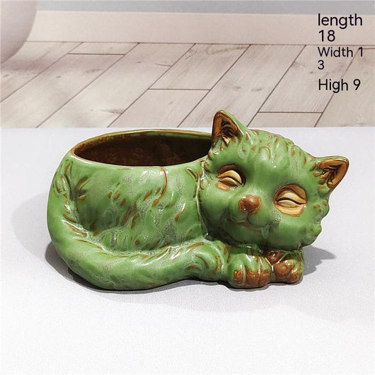 Maceta de Cerámica con Diseño de Gato Adorable para Suculentas y Flores - Image 13