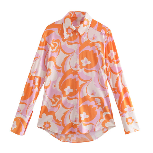 Conjunto Estilo Europeo: Blusa Estampada + Pantalón Acampanado Cintura Alta - Image 6