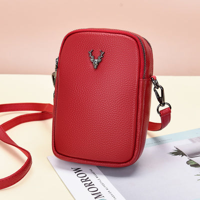 Bolso Bandolera de Cuero Multicapa para Celular y Documentos - Image 3