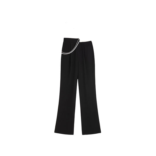 Pantalón de Pierna Ancha con Cintura Alta y Cadena de Strass - Image 8