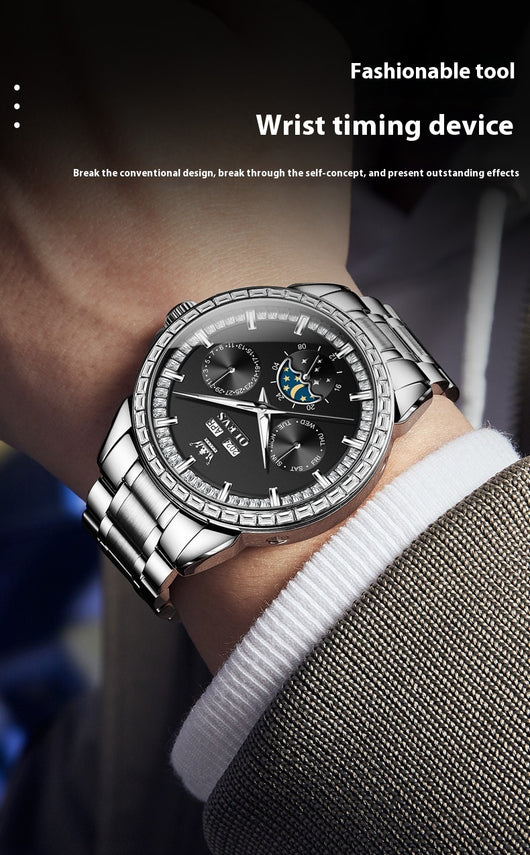 Reloj Automático Mecánico para Hombre con Incrustaciones de Diamantes - Image 16