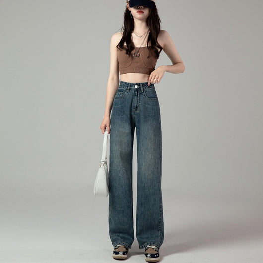Jeans Rectos de Cintura Alta Retro para Mujer - Colección Otoño - Image 3