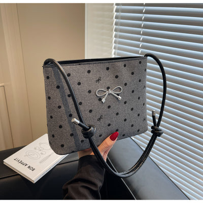 Bolsa Crossbody de Lona con Lunares y Moño Fashion - Image 32