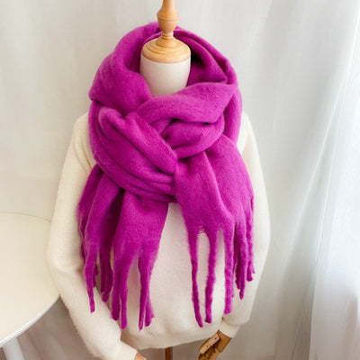 Bufanda Mohair Gruesa y Esponjosa - Abrigo Cálido de Lujo para Mujer - Image 25