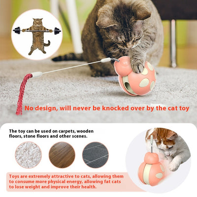 Green and light green plastic cat food leakage toy with a spherical body, cutouts, and a braided rope. - Image 11