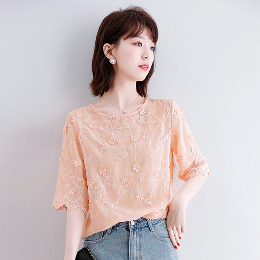 Blusa Chiffon Jacquard Elegante para Mujer - Image 3