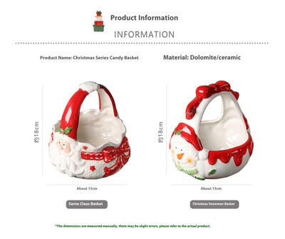 Cesta de Cerámica Pintada a Mano con Papá Noel en Relieve - Image 16