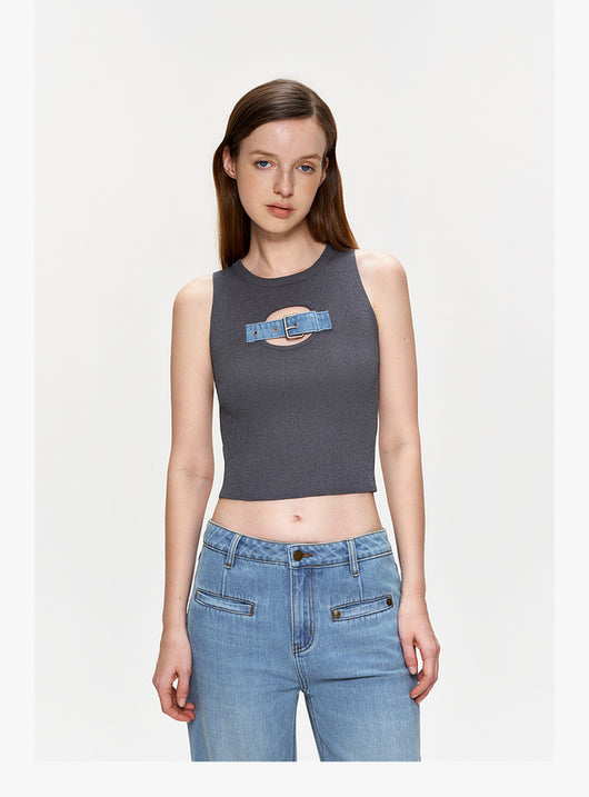 Chaleco Tejido con Lentejuelas y Botones de Jeans - Image 14