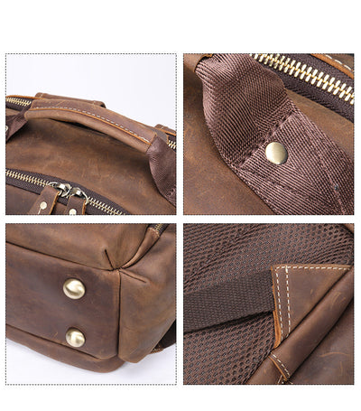 Mochila de Cuero Vintage Estilo Europeo - Resistente para Aventuras al Aire Libre - Image 8
