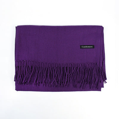 Bufanda Ligera de Color Liso con Flecos Elegantes - Image 30