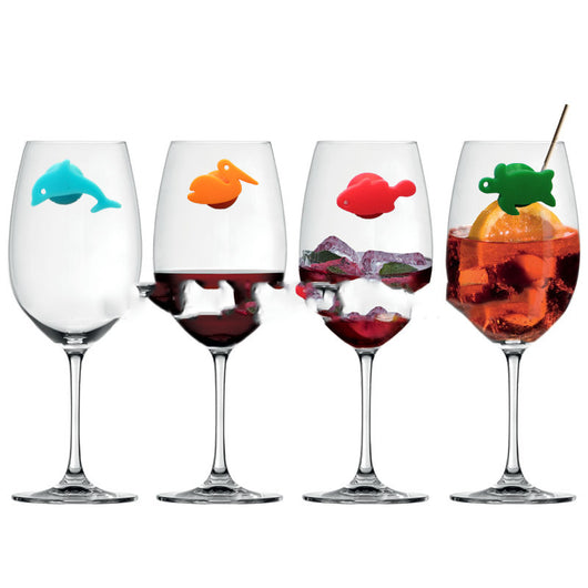 Marcador de Copa de Vino con Diseño de Pececito de Silicona - Image 3