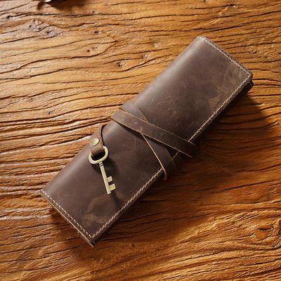 Estuche Organizador de Cuero Vintage con Cierre Enrollable - Image 13