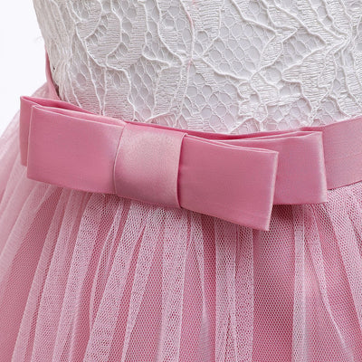 Vestido de Princesa para Primer Año con Moño y Encaje - Image 13