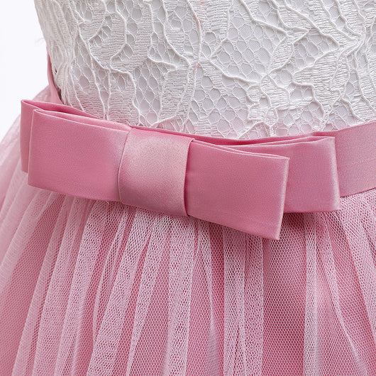 Vestido de Princesa para Primer Año con Moño y Encaje - Image 13