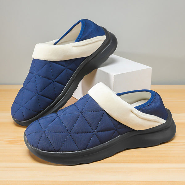 Pantuflas de Pareja en Algodón Cálido - Diseño Liso para Casa