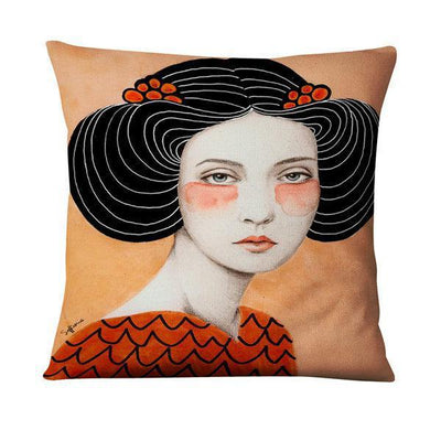 Funda de Almohada de Lino con Diseño Pintado Diario - Image 50