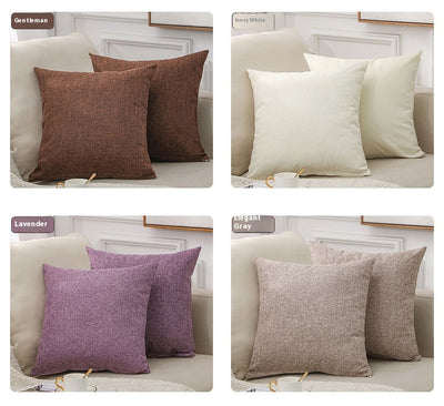 Almohada de Lino y Algodón para Sofá - Diseño Liso y Elegante - Image 28