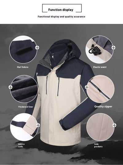 Chaqueta Impermeable Reversible de Dos Piezas con Forro de Terciopelo Coral - Image 19