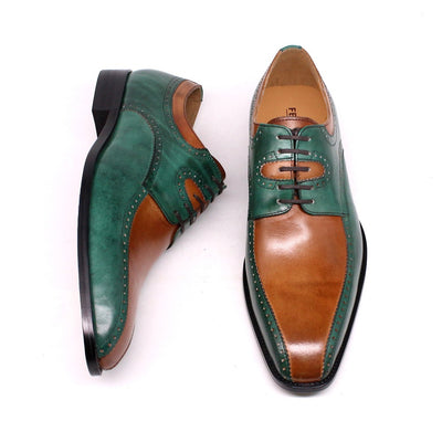 Zapatos de Cuero Ejecutivo con Diseño Británico y Combinación de Colores - Image 9