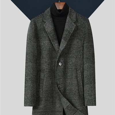 Abrigo de Lana Reversible a Cuadros para Hombre - Image 11