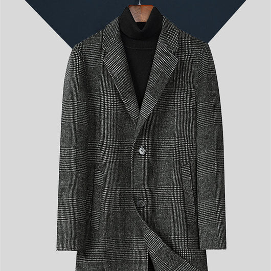 Abrigo de Lana Reversible a Cuadros para Hombre - Image 11