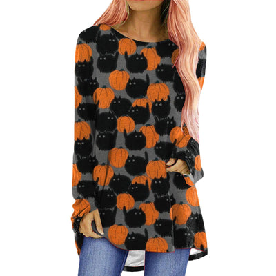 Playera Manga Larga Estampado Temática Halloween para Mujer - Image 4